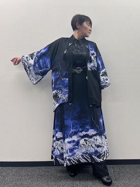 「アイテム（その他アウター、パープル系）」を使った、ジョーさん（レディース・161cm）の夏コーディネート