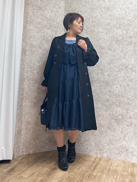 「アイテム（ダッフルコート）」を使った、ジョーさん（レディース・161cm）の秋コーディネート