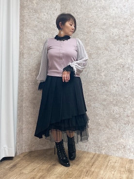 「アイテム（カーディガン/ボレロ）」を使った、ジョーさん（レディース・161cm）の秋コーディネート