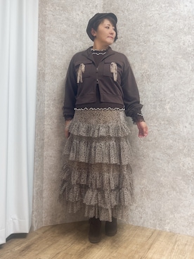 「アイテム（キャスケット）」を使った、ジョーさん（レディース・161cm）の秋コーディネート