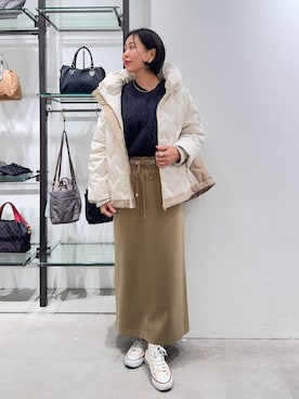 「アイテム（ダウンジャケット/コート）」を使った、Mikiさん（レディース・163cm・40代）の秋コーディネート