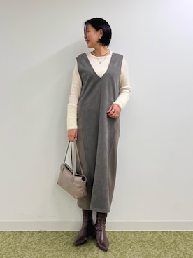 「アイテム（ワンピース）」を使った、Mikiさん（レディース・163cm・40代）の秋コーディネート
