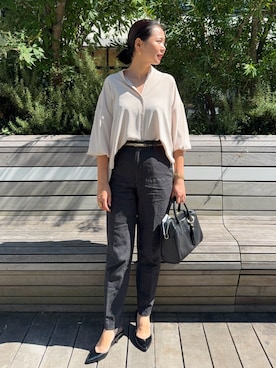 「アイテム（バッグ）」を使った、Mikiさん（レディース・163cm・40代）の夏コーディネート