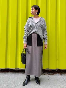 「秋のシャツ着こなし術」｜Mikiさん（レディース・163cm）の秋コーディネート