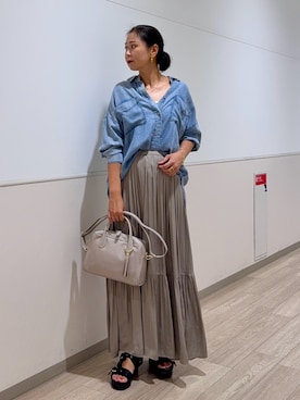 「アイテム（バッグ）」を使った、Mikiさん（レディース・163cm・40代）の夏コーディネート