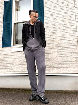 「AKM（エイケイエム）のアイテム（ジャケット/アウター）」を使った、jinnnさん（メンズ・174cm）の秋コーディネート