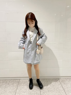 「OLIVE des OLIVE（オリーブデオリーブ）のアイテム（ジャケット/アウター）」を使った、yuriさん（レディース・152cm）の春コーディネート
