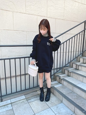 「タートルネック」｜「アイテム（スウェット）」を使った、yuriさん（レディース・152cm）の秋コーディネート