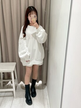 「OLIVE des OLIVE（オリーブデオリーブ）のアイテム（スウェット）」を使った、yuriさん（レディース・152cm）の冬コーディネート