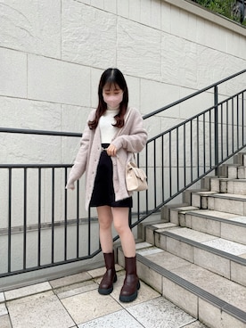 「タートルネック」｜「アイテム（カーディガン/ボレロ）」を使った、yuriさん（レディース・152cm）の秋コーディネート