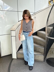 ヴァン Vin ショートベスト　アイボリー９号 ベルテッドショートベスト｜エヴリス（EVRIS）アウトレット公式