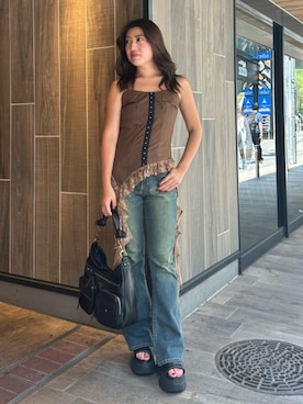 原田玲奈さん(レディース・153cm)の夏コーディネート