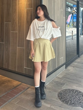 「EVRIS（エヴリス）のアイテム（ワンピース/ドレス）」を使った、原田玲奈さん（レディース・153cm）の夏コーディネート