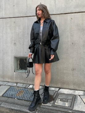 「春ニット」｜「アイテム（ブルゾン）」を使った、原田玲奈さん（レディース・153cm）の冬コーディネート
