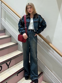 新品タグ付 エヴリス 大人気 デニムボアブルゾン せいらちゃん着用 完売品 EVRIS（エヴリス）の「デニムボアブルゾン【セットアップ着用