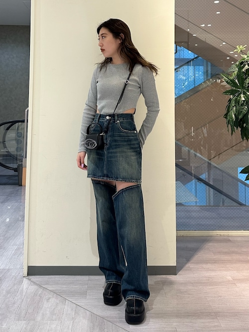 EVRIS ドッキングデニムスカートパンツ ドッキングデニムスカートパンツ[品番：MKSW0055251]｜EVRIS