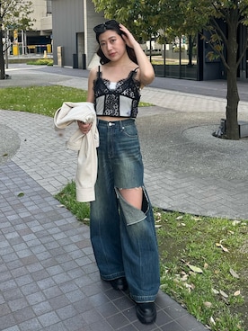 原田玲奈さん（レディース・153cm）の春コーディネート