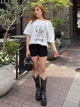 「EVRIS（エヴリス）のアイテム」を使った、原田玲奈さん（レディース・153cm）の春コーディネート