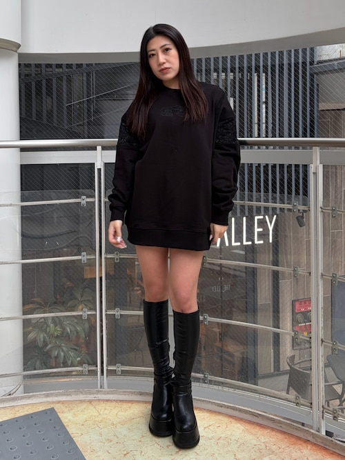 レースEmbroideryスウェットトップス