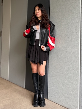 原田玲奈さん(レディース・153cm)の冬コーディネート