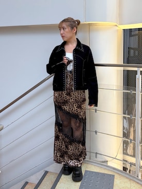 「EVRIS（エヴリス）のアイテム（ジャケット/アウター）」を使った、原田玲奈さん（レディース・153cm）の秋コーディネート