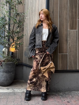「EVRIS（エヴリス）のアイテム」を使った、原田玲奈さん（レディース・153cm）の夏コーディネート