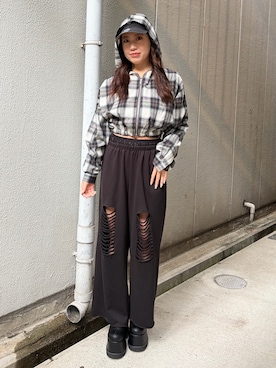 「EVRIS（エヴリス）のアイテム（トップス）」を使った、原田玲奈さん（レディース・153cm）の春コーディネート