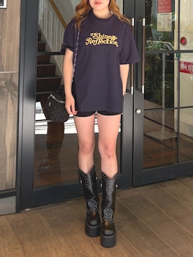 「EVRIS（エヴリス）のアイテム」を使った、原田玲奈さん（レディース・153cm）の春コーディネート