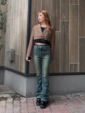 原田玲奈さん（レディース・153cm）の秋コーディネート