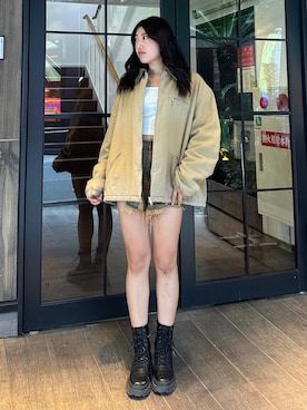 「アイテム（ブルゾン）」を使った、原田玲奈さん（レディース・153cm）の秋コーディネート