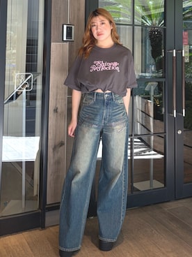 「EVRIS（エヴリス）のアイテム」を使った、原田玲奈さん（レディース・153cm）の春コーディネート