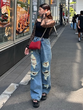 原田玲奈さん(レディース・153cm)の夏コーディネート