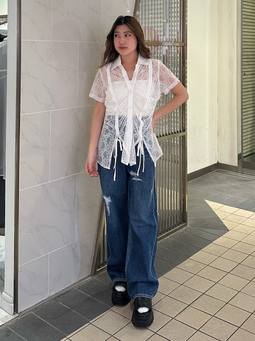 オーバークラッシュワイドデニムパンツ（デニムパンツ）｜EVRIS