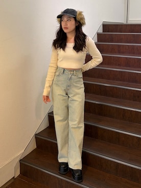 原田玲奈さん（レディース・153cm）の冬コーディネート