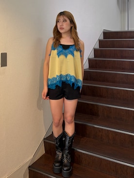 「EVRIS（エヴリス）のアイテム」を使った、原田玲奈さん（レディース・153cm）の春コーディネート