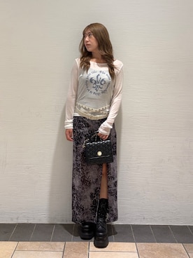 「EVRIS（エヴリス）のアイテム（トップス）」を使った、原田玲奈さん（レディース・153cm）の秋コーディネート