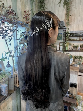 「AMERI」｜「アイテム（スーツジャケット）」を使った、uさん（レディース・159cm）の冬コーディネート