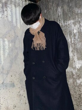 「いいね返し」｜「アイテム（トレンチコート）」を使った、おりょうまるさん（メンズ・170cm）の冬コーディネート