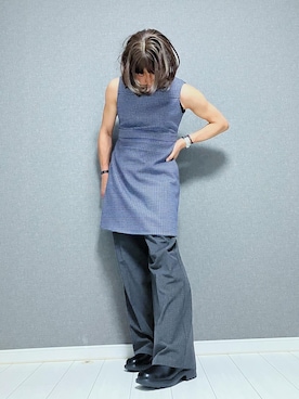 「アイテム（スーツパンツ）」を使った、miyabiさん（レディース・168cm）の秋コーディネート