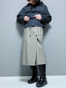 「アイテム（ダッフルコート）」を使った、miyabiさん（レディース・168cm）の秋コーディネート