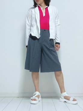 「アイテム（ジャージ）」を使った、miyabiさん（レディース・168cm）の夏コーディネート