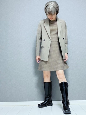 「アイテム（スーツジャケット）」を使った、miyabiさん（レディース・168cm）の秋コーディネート