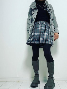 「タートルネック」｜「アイテム（ナイロンジャケット）」を使った、miyabiさん（レディース・168cm）の冬コーディネート