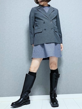 「アイテム（スーツジャケット）」を使った、miyabiさん（レディース・168cm）の秋コーディネート