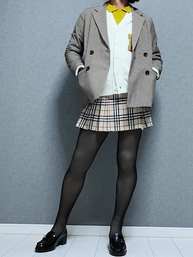 「アイテム（スーツジャケット）」を使った、miyabiさん（レディース・168cm）の冬コーディネート