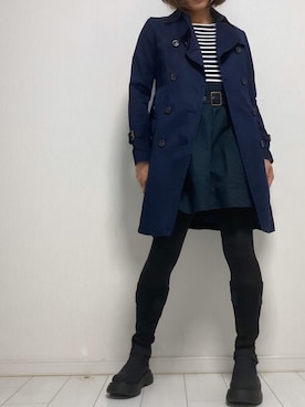 「ドッキングワンピ」｜「アイテム（トレンチコート）」を使った、miyabiさん（レディース・168cm）の冬コーディネート