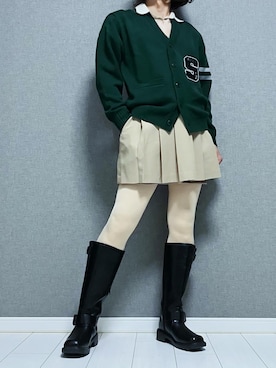 「GU（ジーユー）のアイテム（ワンピース/ドレス）」を使った、miyabiさん（レディース・168cm）の冬コーディネート