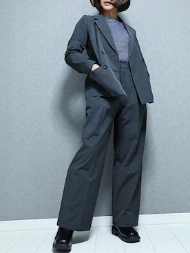 「アイテム（スーツパンツ）」を使った、miyabiさん（レディース・168cm）の秋コーディネート