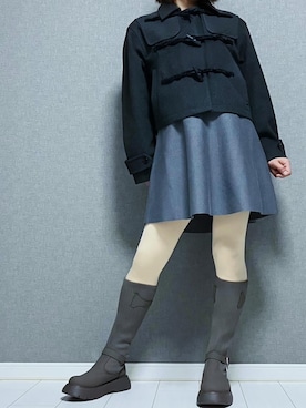 「アイテム（ダッフルコート）」を使った、miyabiさん（レディース・168cm）の秋コーディネート