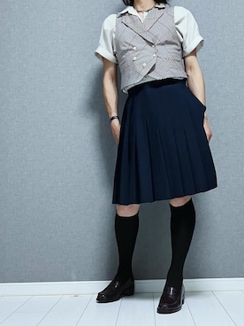 「アイテム（スーツベスト）」を使った、miyabiさん（レディース・168cm）の秋コーディネート